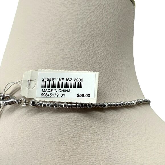 J. Jill Beaded Necklace Shell Multi Disc Mother Pearl Pendant Silver Tone Adjust - Picture 10 of 10